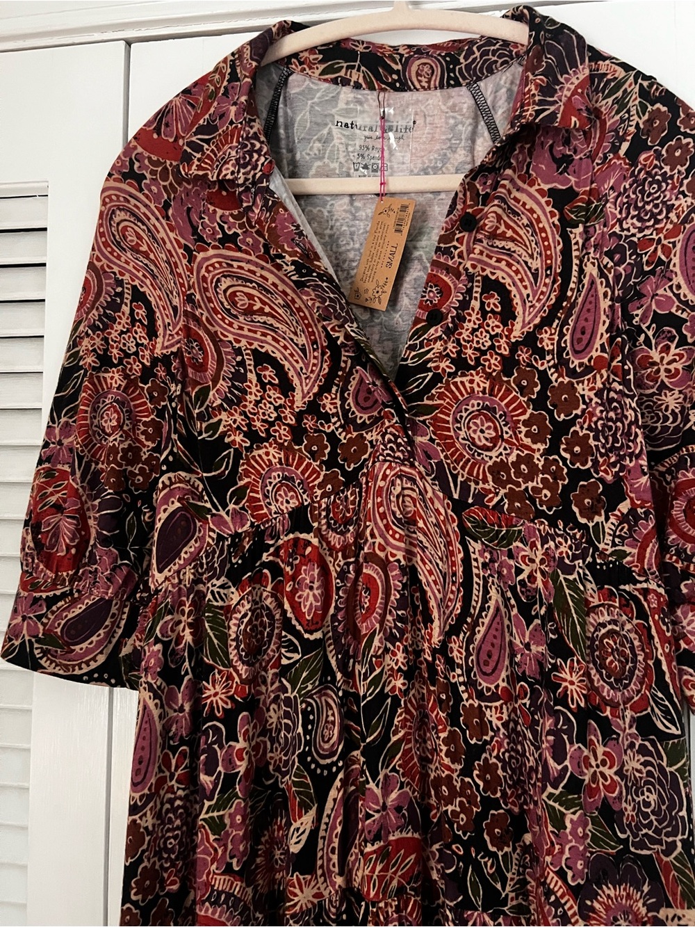 Natural Life Women's Paisley Floral Rebecca Buttersoft Midi Dress